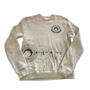 Blind Rooster Moon Phase Graphic Sweatshirt Size Small Cream Celestial Pullover